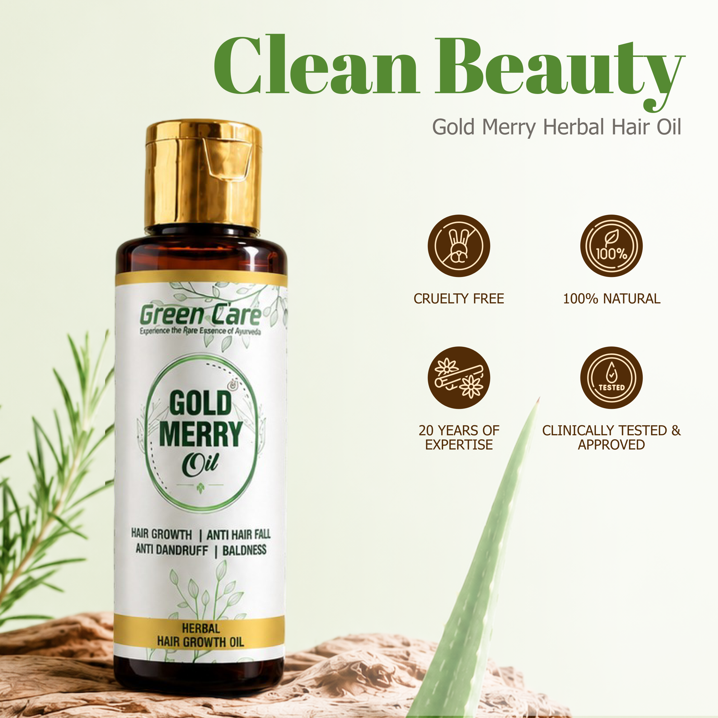Gold Merry Herbal Hair Oil with 15 Herbs for Hair Fall Reduction & Regrowth Oil